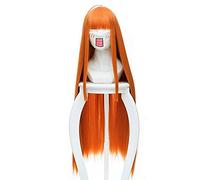 Anime Coer Wig. Anime P5 Persona 5 Futaba Sakura 90 cm de largo recto naranja resistente al calor Cosplay peluca + redecilla libre [color: monocolor]
