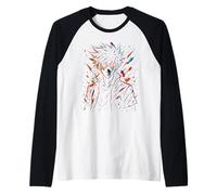Anime Colorido Camiseta Manga Raglan