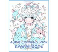 Anime Coloring Book: Kawaii Boys: Relief Japanese Comic, Manga Kawaii Coloring Book for Kids, Teens and Adults