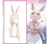 Anime Comic BEASTARS Pelucas de cosplay Haru Peluca de cosplay Peluca sintética resistente al calor Pelos largos y rectos Mujeres Cosplay Accesorio Orejas