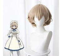 Anime Comic Inferencia inventada Pelucas de cosplay Kotoko Iwanaga Peluca de cosplay Peluca sintética resistente al calor Corto Marrón Pelo rizado