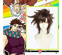 Anime Comic JoJo's Bizarre Adventure Pelucas de cosplay Joseph Joestar Peluca de cosplay Pelos sintéticos resistentes al calor Peluca recta