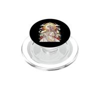 Anime Coqueta Católica Sagrada Vintage Kitsch Rosario Floral PopSockets PopGrip para MagSafe