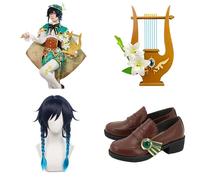 Anime Cosplay Costume For Barbatos Genshin,Women Men Uniform with Accessories,Cosplay Replica Prop Wig Shoes Full Set, Halloween Carnival Party Suit-01