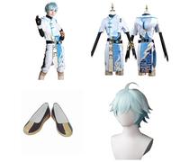 Anime Cosplay Costume For Chongyun Genshin,Women Men Uniform with Accessories,Cosplay Replica Prop Wig Shoes Full Set, Halloween Carnival Party Suit