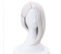 Anime cosplay peluca 2019 Ashe Cosplay peluca 30 cm corta recta resistente al calor pelo sintético Ow. Peluca de juego para disfraz de fiesta de color blanco y plateado