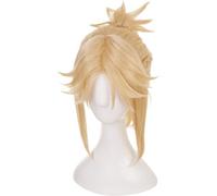 Anime cosplay peluca Anime Coser Anime Cosplay peluca Fate Grand Order Peluca Mordred Peluca Mujer Cola de Caballo Dorada Trenza Pelo Largo Corto con Gorro de Peluca para Fiesta de Halloween