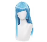 Anime cosplay peluca Anime Coser Anime Cosplay peluca Jujutsu Kaisen peluca Kasumi Miwa Mujer Azul con flequillo pelo largo con gorro de peluca gratis