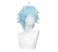 Anime cosplay peluca Chongyun Cosplay peluca Genshin efecto azul resistente al calor pelo sintético Chong Yun Cosplay pelucas+peluca gorra