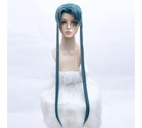 Anime cosplay peluca cómics relación insegura Cosplay peluca Teng Rui Yu Cosplay gris-azul fibra de pelo largo pelo sintético