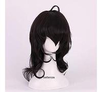 Anime cosplay peluca conjunto estrellas Rei Sakuma Cosplay pelucas 40 cm corto negro resistente al calor sintético peluca peluca peluca