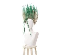 Anime cosplay peluca DR .Stein Senkuu Cosplay pelucas cortas mixtas verdes rectas Cosplay peluca hombres peluca resistente al calor pelo sintético Perucas