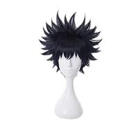 Anime cosplay peluca FUSHIGURO Megumi Cosplay Anime Jujutsu Kaisen Short Blue Black Mixed resistente al calor sintético peluca de fiesta de pelo + peluca gorro