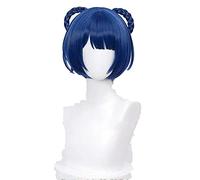 Anime cosplay peluca Genshin efecto Xiangling Cosplay mujeres 30 cm Navidad azul negro peluca Cosplay Anime Cosplay pelo Halloween Anime Cosplay pelucas