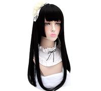 Anime cosplay peluca Harajuku Lolita Peluca Princesa Corte Negro Peluca Larga Peluca Princesa Mujeres Niñas Dama Sweet Lindo Lolita Cosplay Peluca