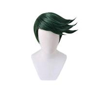 Anime cosplay peluca JoJo's Bizarre Adventure Rohan Kishibe corto estilo verde oscuro resistente al calor pelo sintético Halloween fiesta JoJo Cosplay peluca