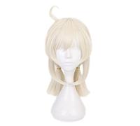 Anime cosplay peluca juego Genshin efecto trébol peluca Cosplay Halloween pelucas colas de caballo mujeres beige peluca resistente al calor pelo sintético+peluca sombrero