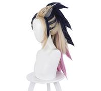 Anime cosplay peluca juego Kda. El peor papel Akali juego de color mezclado cola de caballo largo resistente al calor sintético pelo Cosplay pelucas+peluca gorra