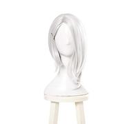 Anime cosplay peluca juego Ow. Ashe Cosplay pelucas divisoras color blanco medio recto Cosplay peluca resistente al calor pelo sintético mujer fiesta