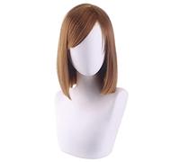 Anime cosplay peluca Jujutsu Kaisen Anime Nobara Kugisaki Disfraz Cosplay Peluca marrón Peluca de juego de rol para mujer+gorro de pelo sintético resistente al calor