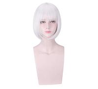 Anime cosplay peluca Kaga Cosplay juego Azur Lane Cosplay peluca sintética resistente al calor corto gris plata Bobo pelo Anime Halloween Cosplay para mujeres