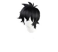 Anime cosplay peluca Kemono Jihen Anime Cabane Kusaka Cosplay peluca negra de pelo corto accesorios pelo fibra resistente al calor pelo de fibra + peluca gorra fiesta hombres