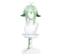 Anime cosplay peluca Klolenenshin-Fambak Sukrosa Peluca Cosplay Panjang Lurus Campuran Hijau Cahaya Mint Tahan Panas Rambut KarNaval Pesta