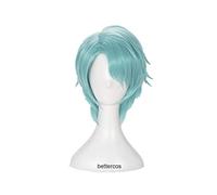 Anime cosplay peluca Mystic Messenger V Cosplay pelucas de menta corta verde resistente al calor sintético peluca de pelo sintético+gorro de peluca