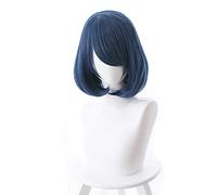 Anime cosplay peluca nacional NA kanojo Rui Tachibana Cosplay pelucas 33 cm azul oscuro recto pelo sintético perucas Cosplay peluca