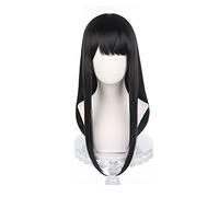 Anime Cosplay peluca para Chainsaw Man Asa Mitaka War Devil Cosplay Peluca larga de pelo negro para mujeres y niñas + gorro de peluca gratis