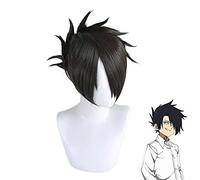 Anime cosplay peluca Ray Black Corto Peluca Cosplay Disfraz Anime El prometido Neverland Yakusoku No Neverland Pelo Sintético Pelucas para Hombres