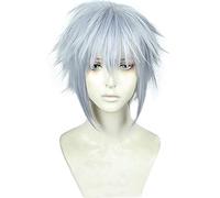 Anime cosplay peluca Riku Cosplay juego de peluca reino corazones 3.gris mezclado resistente al calor sintético peluca de traje de peluca+gorro de peluca