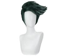 Anime cosplay peluca Rohan Kishibe Cosplay JoJo Bizarre Adventure Cosplay Dark Green Peluca Cosplay Anime Cosplay Peluca sintética resistente al calor Halloween