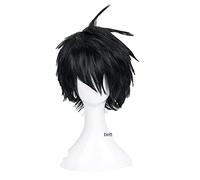Anime cosplay peluca Seraph des Endes Yuichiro Hyakuya Cosplay Peluca corta Black Mix Azul Resistente al Calor sintético Peluca de pelo sintético+peluca gorra