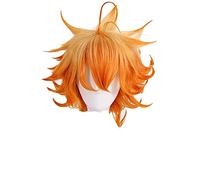 Anime cosplay peluca Yakusoku No Neverland El prometido Neverland Emma Cosplay peluca corta naranja resistente al calor sintético peluca de pelo sintético+gorra de peluca