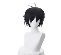 Anime cosplay peluca Zack pelucas anime ángel de la muerte Cosplay peluca sintética 30 cm negro hombres pelo Zack Isaac cuidado ángel ángel cosplay pelo