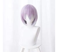 Anime Cosplay Pelucas de red de rosa con fibra resistente al 100% de alta temperatura, mezclado, gris, gris, cabello corto y recto 12inches chenghuax