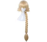 Anime Cosplay Rose Pelucas de red con flequillo 100% Alta temperatura resistente a la fibra de oro largo trenzado trenzado trenzado 36 pulgadas chenghuax