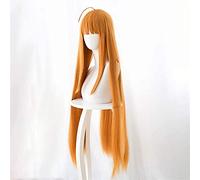 Anime Cosplay Rose Pelucas de red con flequillo 100% de alta temperatura resistente a la fibra naranja pelo largo recto 36 pulgadas chenghuax
