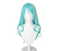 Anime Cosplay Wig for Hikawa Sayo Cosplay Wig,Blue-Green Long Curly Wig Synthetic Hair,Halloween Costume Cosplay,for Christmas Carnival Party, OneSize, AS Show