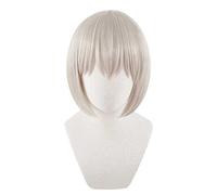 Anime Cosplay Wig for Moca Aoba Cosplay Wig,Short Grey Bob Wig Synthetic Hair,Halloween Costume Cosplay,for Christmas Carnival Party