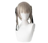 Anime Cosplay Wig for Momobami Kirari Cosplay Wig,Two Braids Gray Short Wig Synthetic Hair,Halloween Costume Cosplay,for Christmas Carnival Party, OneSize, AS Show