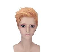 Anime Cosplay Wig Short Golden Orange President Donald Synthetic Hair Trump Wigs For Men High Temperature Fiber