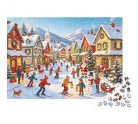 Anime Countryside 1000 Piece Jigsaw Puzzle Recyclable Paper Fairy Tale Village Senior Puzzles Party Accesorios de Juego Excelente Idea de Regalo para Women and Men Both 52x38cm/1000pcs