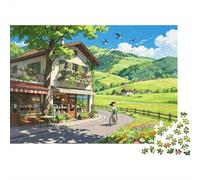 Anime Countryside Mayor Puzzles 1000 Piezas Reciclado Fairy Tale Village Puzzle Puzzle Juego Accesorios Family Tiempo de Juego Educativo Juego Desafío Regalo 70x50cm/1000pcs