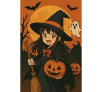 Anime Cute Girl Halloween: Fun and Easy Notebook for Boys and Girls | Cute Pumpkins, Ghosts, Witches and Monsters | Perfect Halloween Gift