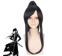 Anime D.Gray-Man Yu Kanda Cosplay Peluca 60 Cm Largo Recto Negro Pelo Sintético Con Garra Cola De Caballo Disfraz De Halloween Pelucas De Fiesta