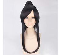 Anime D. Gray-man Yu Kanda Cosplay peluca con cola de caballo 60cm sintético largo cabello negro Kanda pelucas masculinas + gorro de peluca D.Gray-man Kanda peluca 226