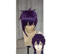 Anime Dance with Devils Shiki Natsumezaka Cosplay Wig Short Dark Purple Heat Resistant Synthetic Hair Wigs + Wig Cap
