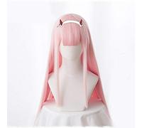 Anime DARLING in the FRANXX 02 pelucas de cosplay Zero Two pelucas 100cm de largo rosa pelo sintético Perucas Cosplay peluca + peluca con gorro peluca con horquilla